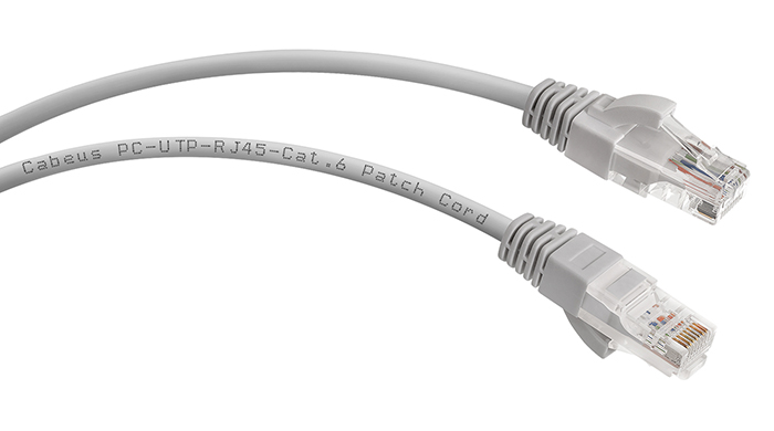 Патч-корд UTP кат.6, 20 м, RJ45-RJ45, серый, CU, Cabeus (PC-UTP-RJ45-Cat.6-20m)