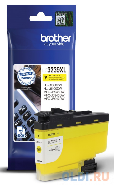 Картридж Brother LC3239XLY 5000стр Желтый