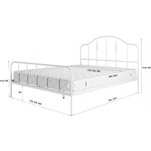 Кровать Woodville Милена 160х200 белая (539203)