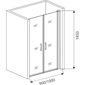 Душевая дверь Good Door Pandora SD 90х185 прозрачная, хром (SD-90-C-CH)