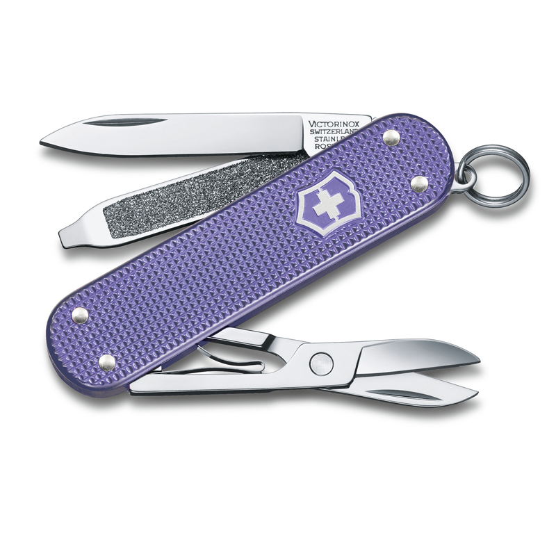 Нож-брелок Victorinox Classic SD Alox Colors, 58 мм, 5 функций, "Electric Lavender" в Москвe