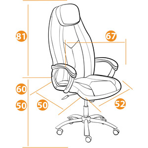 Кресло TetChair Boss люкс (хром) кож/зам, белый 36-01/36-01/06