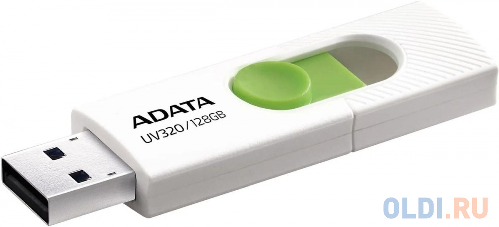 Флеш Диск A-DATA 128GB <AUV320-128G-RWHGN> UV320, USB 3.2, белый/зеленый