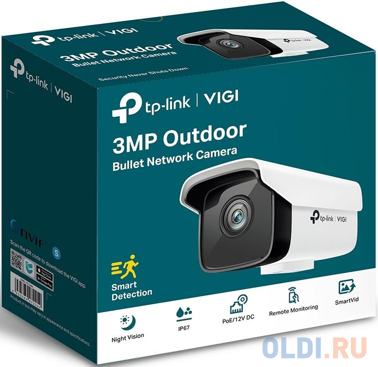 3MP Outdoor Bullet Network CameraSPEC: H.265+/H.265/H.264+/H.264, 1/2.7"" Progressive Scan CMOS, Color/0.1 Lux@F2.4, 0 Lux with IR, 25fps/30