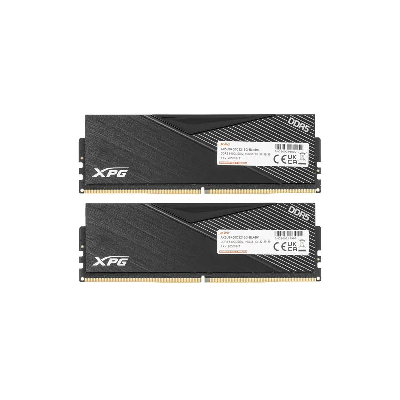 Модуль памяти A-Data DDR5 DIMM 6400MHz PC-51200 CL32 - 32Gb Kit (2x16Gb) AX5U6400C3216G-DCLABK