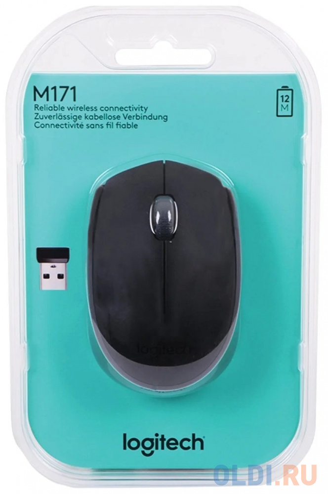 Мышь беспроводная Logitech M171 чёрный USB + радиоканал