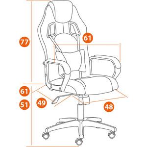 Кресло TetChair Driver (22) кож/зам/ткань, черный/черный 36-6/TW-11