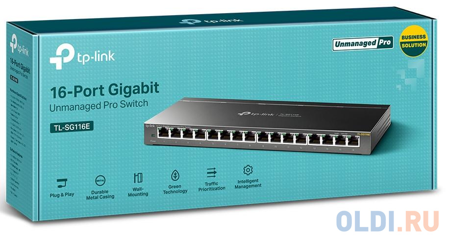 Коммутатор TP-LINK TL-SG116E Unmanaged Pro гигабитный 16-портовый коммутатор