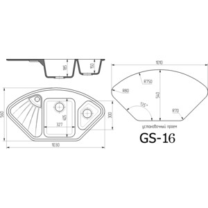 Кухонная мойка Gamma Stone GS-16-28 бежевый