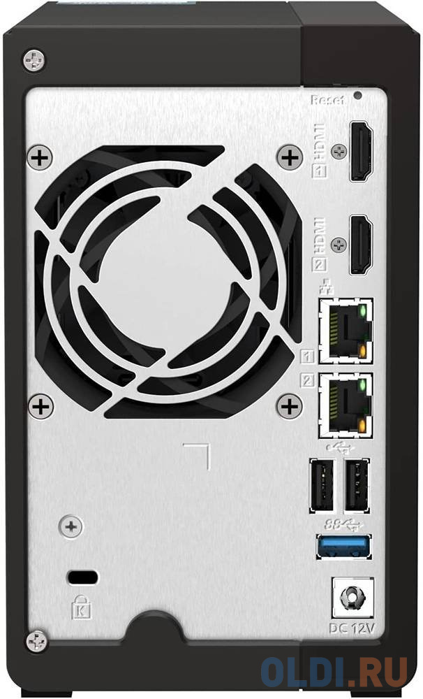 SMB QNAP TS-253E-8G NAS, 2-tray w/o HDD. 2xHDMI-port. 4-core Celeron J6412 2-2.6 GHz, 8GB DDR,  2x2.5Gb LAN, 2 x M.2 2280 PCIe Gen 3 x2, 2x USB 3.2 Ge