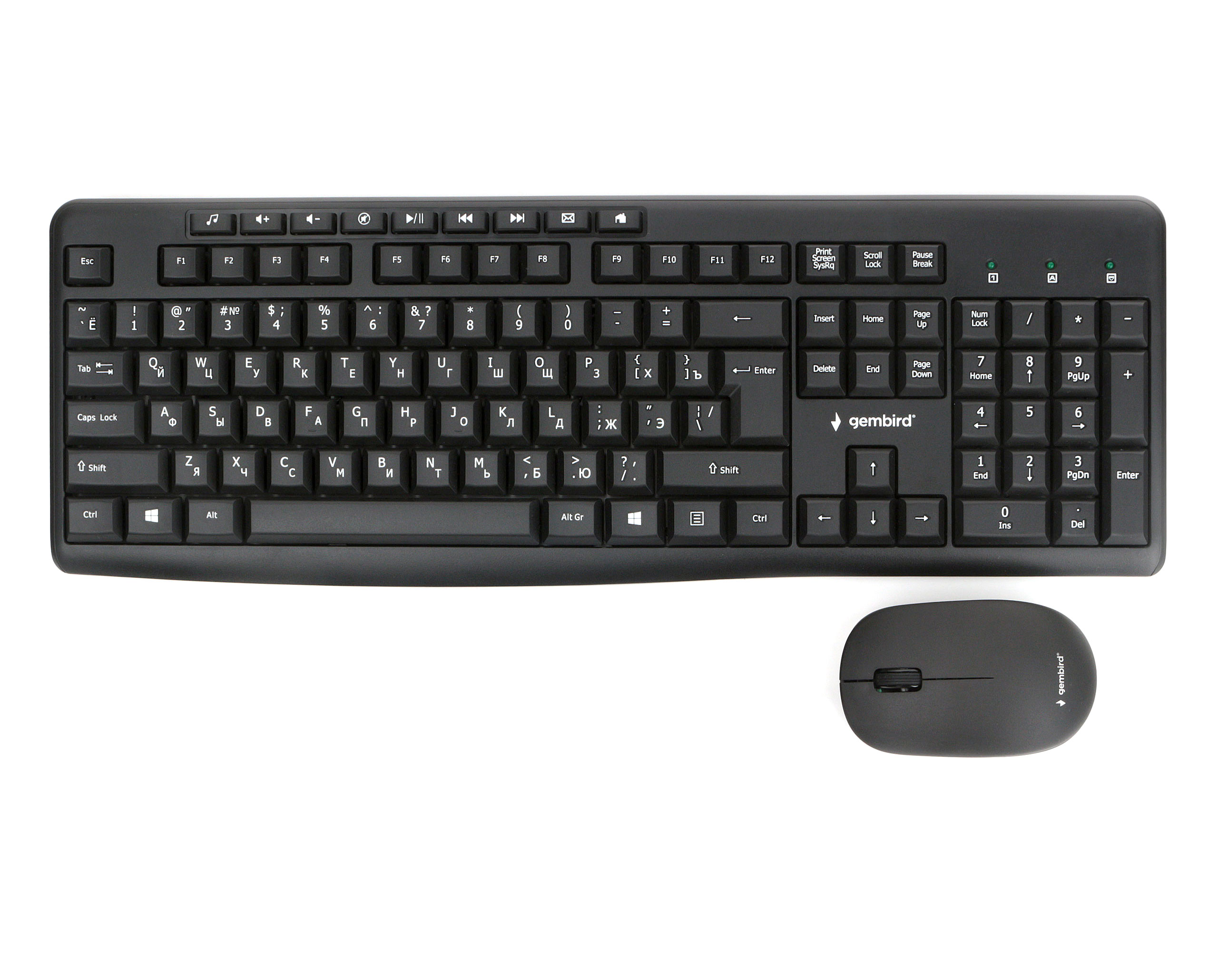 Клавиатура + мышь Gembird KBS-9400, беспроводная, USB, черный (KBS-9400)