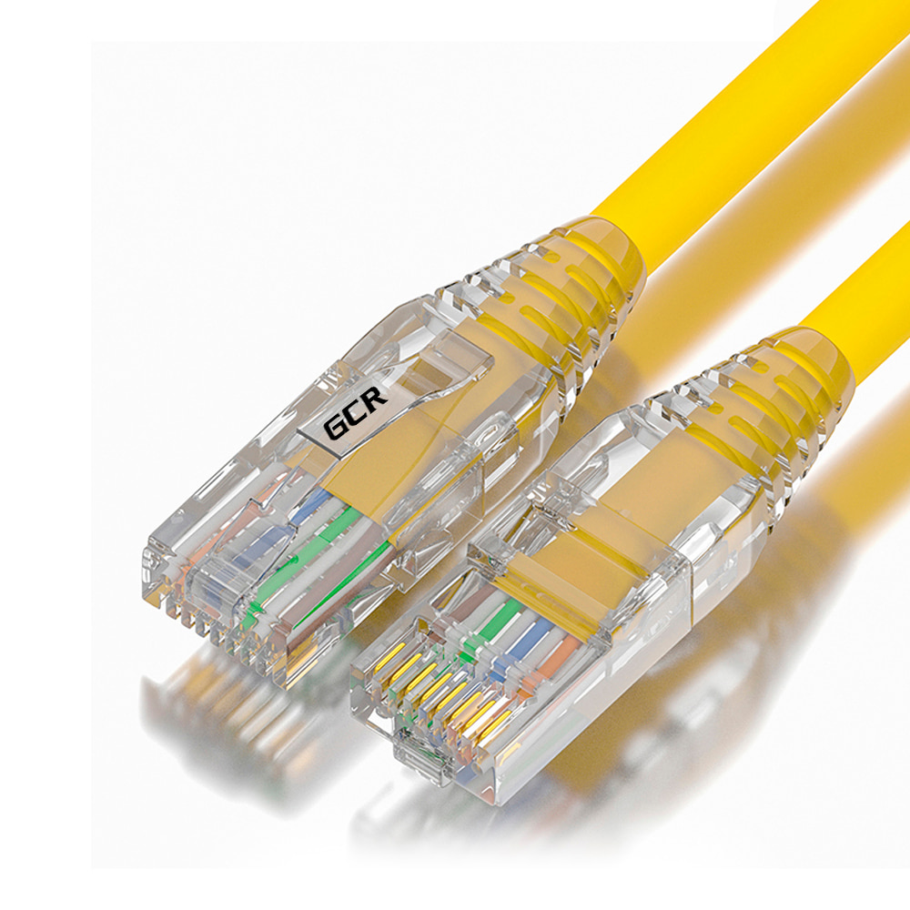Патч-корд UTP кат.5e, 0.5м, RJ45-RJ45, желтый, LSZH, Greenconnect (GCR-LSZH53 /GCR-52590)