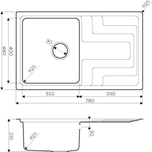 Кухонная мойка Omoikiri Mizu 78 IN нержавеющая сталь (4973730)