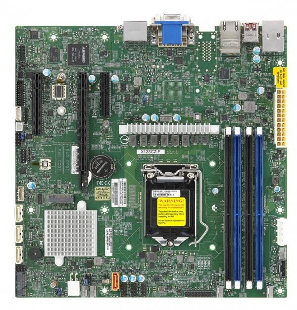 Материнская плата Supermicro X12SCZ-QF, 1xSocket1200, Intel Q470, 4xDDR4, PCI-Ex16, 2xM.2-PCI-E/SATA, 4SATA3 RAID 0/1/5/10, 7.1-ch, GLAN, 2.5GLAN, IPMI, 6xUSB 2.0, 6xUSB 3.1, VGA, DVI, DisplayPort, ATX, Bulk (MBD-X12SCZ-QF-B)