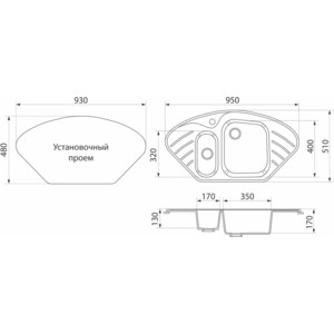 Кухонная мойка GreenStone GRS-14-310 серая