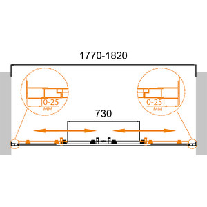 Душевая дверь Cezares Molveno BF-2 180x190 рифленая Punto, хром (MOLVENO-BF-2-180-P-Cr) в Москвe