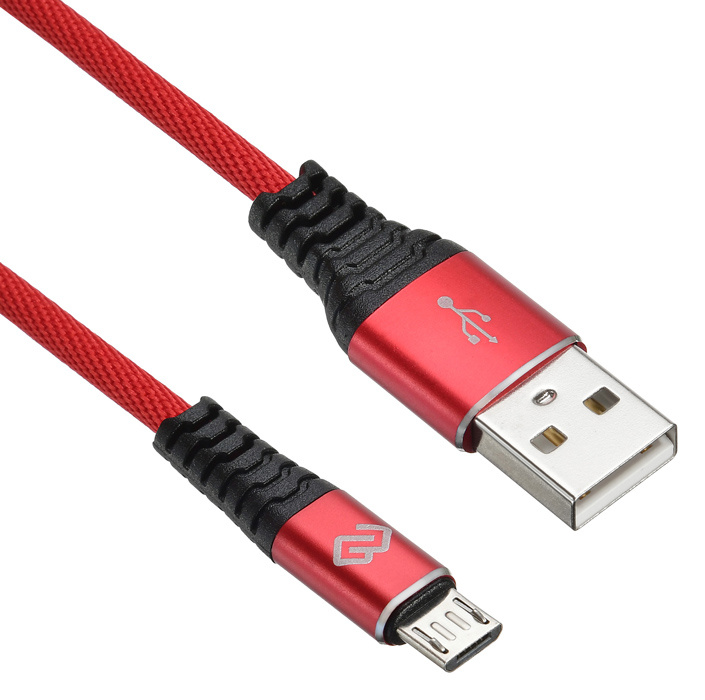 Кабель Digma MICROUSB-1.2M-BRAIDED-R USB (m)-micro USB (m) 1.2м красный в Москвe