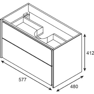 Тумба с раковиной Roca Ronda 60 антрацит/белый глянец (ZRU9302963, 327472000)