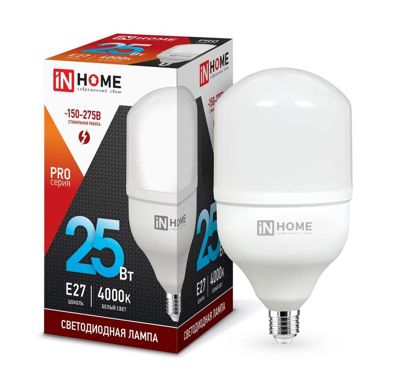 Лампа светодиодная LED-HP-PRO 25Вт 230В 4000К E27 2250лм IN HOME 4690612031057 в Москвe