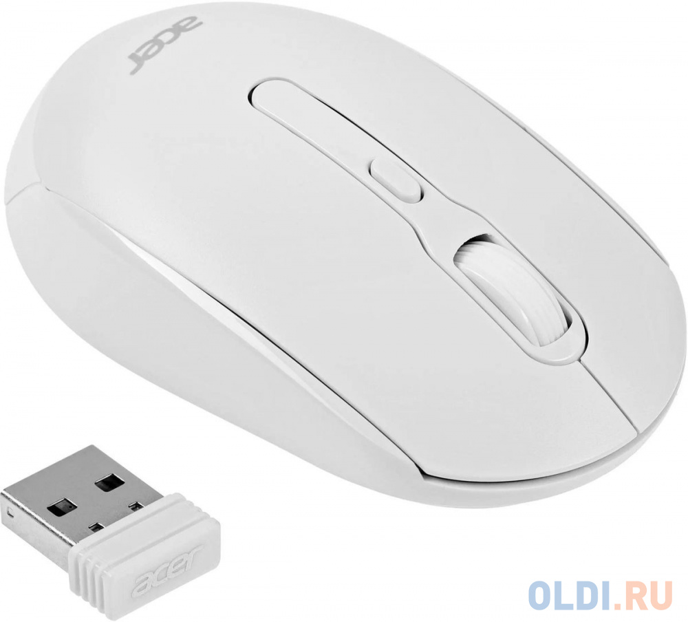 Мышь Acer OMR308 белый оптическая (1600dpi) беспроводная USB (4but)