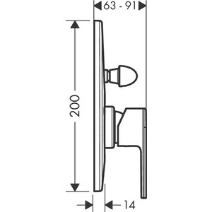 Смеситель для ванны Hansgrohe Vernis Shape для механизма 31741180, черный матовый (71458670) в Москвe