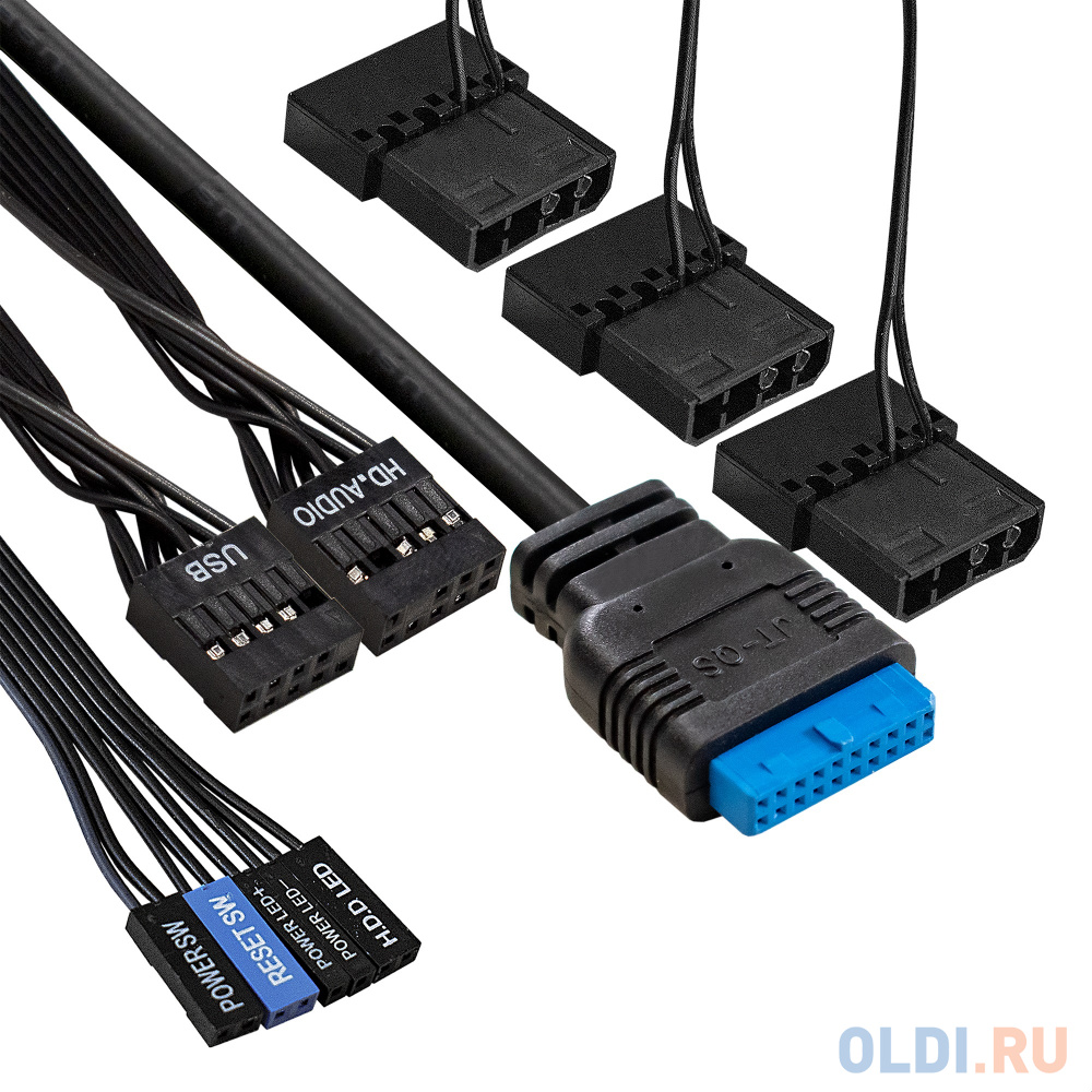 Корпус Miditower ExeGate EVO-5001A-450NPX (ATX, БП 450NPX с вент. 12 см, 2*USB+1*USB3.0+HD Audio, черный, 3 вент.12см с RGB подсветкой, боковая панель