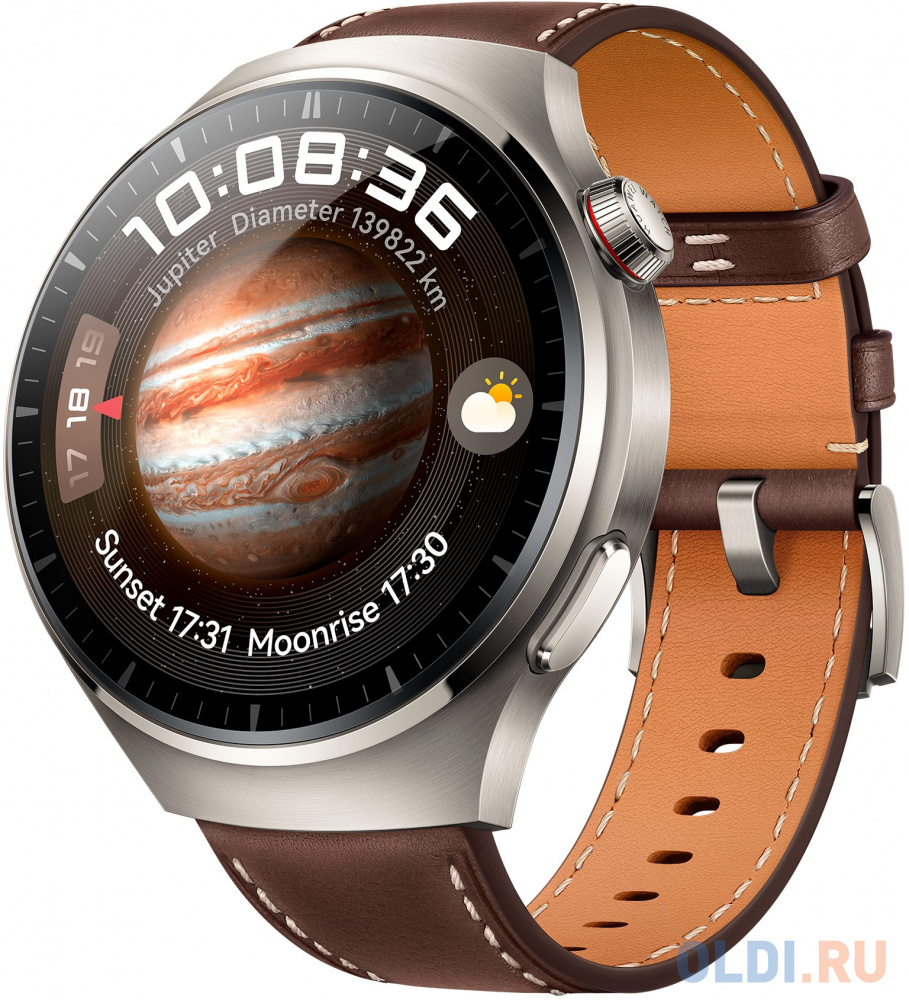 Смарт-часы Huawei Watch 4 Pro Medes-L19L,  1.5&quot;,  серебристый / темно-коричневый [55020apb]