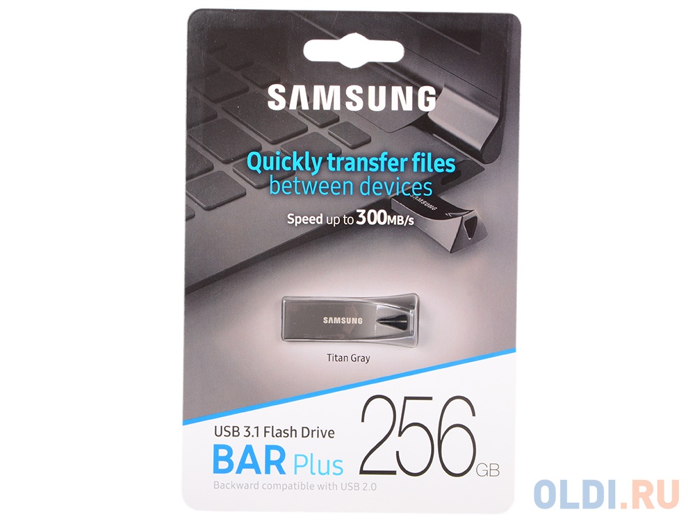 Внешний накопитель 256GB USB Drive <USB 3.1 Samsung BAR Plus (up to 300Mb/s) (MUF-256BE4/APC) в Москвe