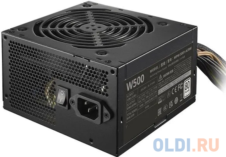 Блок питания 500 Ватт/ Power Supply Cooler Master Elite NEX W500, 500W, ATX, 120mm, 5xSATA, 2xPCI-E(6+2), 3xMolex, APFC, 80+white, Bulk w/EU cord