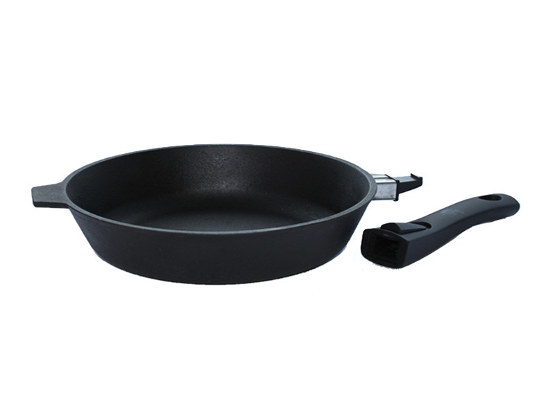 Сковорода Камская посуда 26см, чугун, съемная ручка, черный без крышки (C6060)