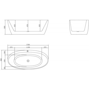 Акриловая ванна BelBagno 170x80 слив-перелив хром (BB404-1700-800)