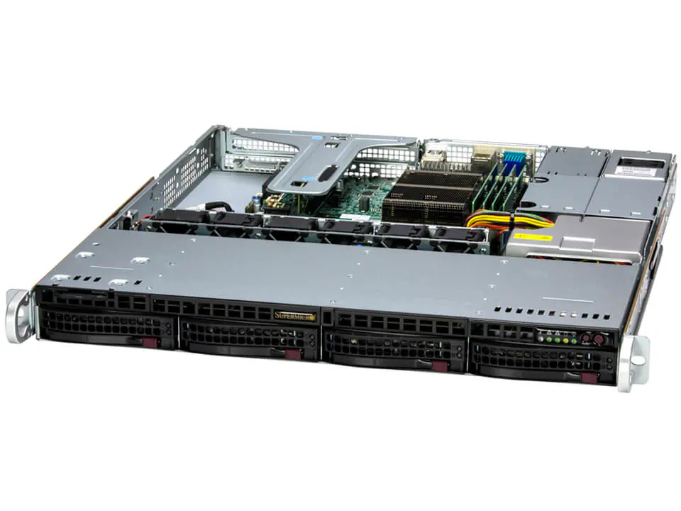 Серверная платформа SuperMicro SuperServer SYS-511R-M, 1xLGA1700, 4xDDR5, 4x3.5 HDD HS, 2xM.2-PCI-E, 2xGLAN, IPMI, Redundant 1x600 Вт, 1U (CSE-813MF2TS-R0RCNBP)