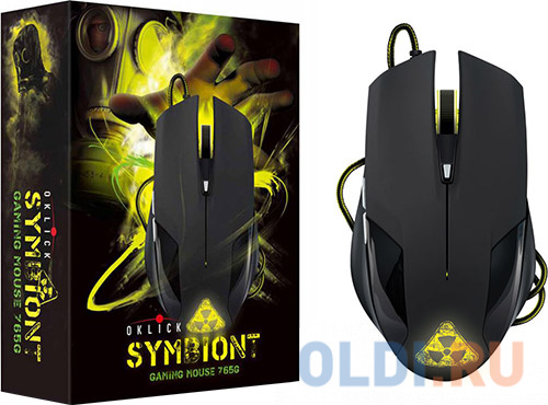 Мышь Oklick 765G black optical (1600dpi) USB Gaming (6but)