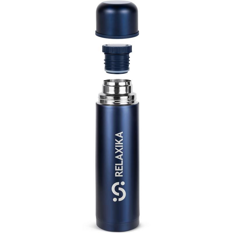 Термос Relaxika + стикерпак 7 вершин 750ml Dark Blue R101.750.3