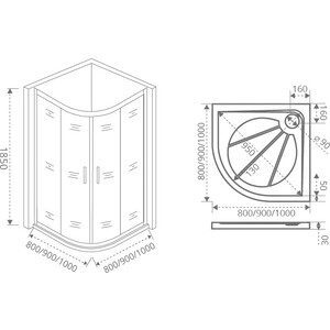 Душевой уголок Good Door Neo R 90x90 прозрачный, хром (R-90-C-CH) в Москвe