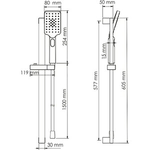 Душевой гарнитур Wasserkraft хром (A145)