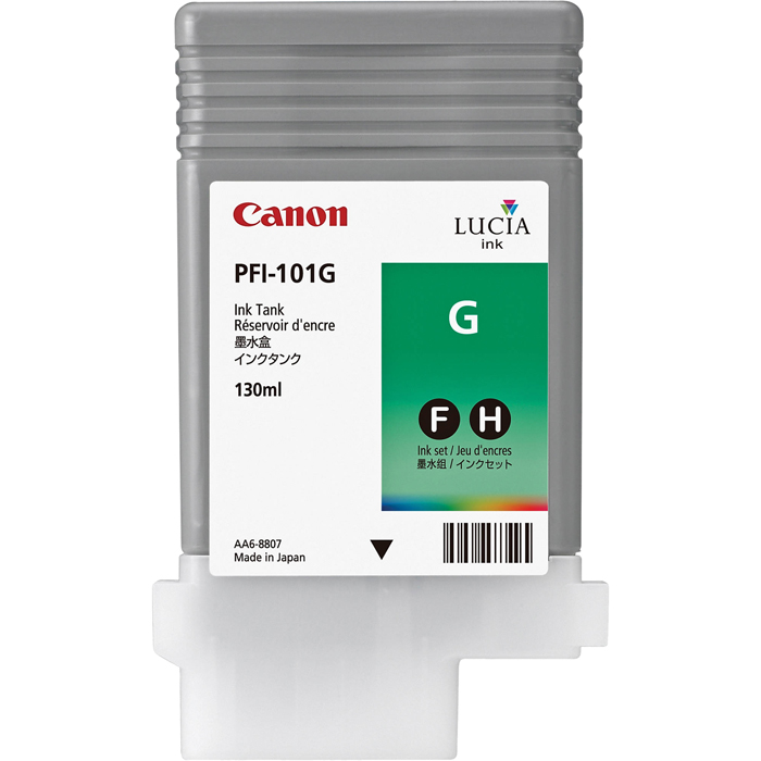 Картридж струйный Canon PFI-101G (0890B001), зеленый, оригинальный, объем 130мл, для Canon imagePROGRAF-iPF5000 / iPF5100 / iPF6100 / iPF6200