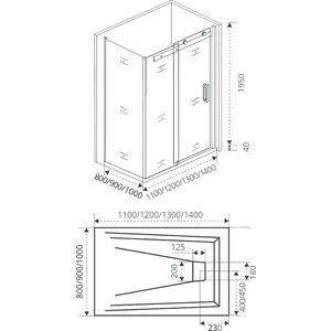 Душевой уголок Good Door Altair WTW+SP 130х80 прозрачный, хром (WTW+SP-130-80-C-CH)