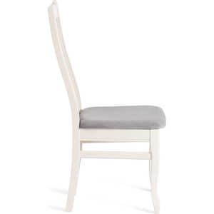 Стул TetChair Стул DOLCE мягкое сидение, бук, 40х46х100см, ivory white, велюр Tenerife Ultimate grey