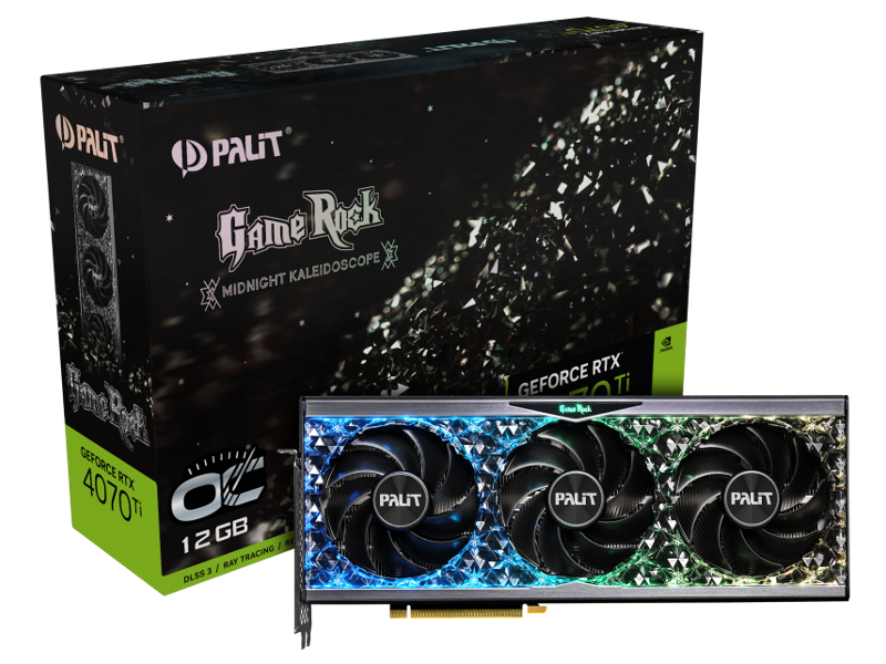 Видеокарта Palit GeForce RTX 4070Ti GameRock OC 12GB 2310MHz PCI-E 4.0 12288Mb 21000MHz 192-bit HDMI 3xDP NED407TU19K9-1045G