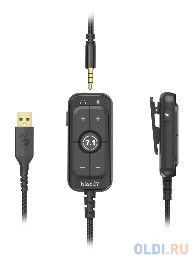 Наушники с микрофоном A4Tech Bloody M590i синий/белый 1м мониторные USB оголовье (M590I SPORTS NAVY)