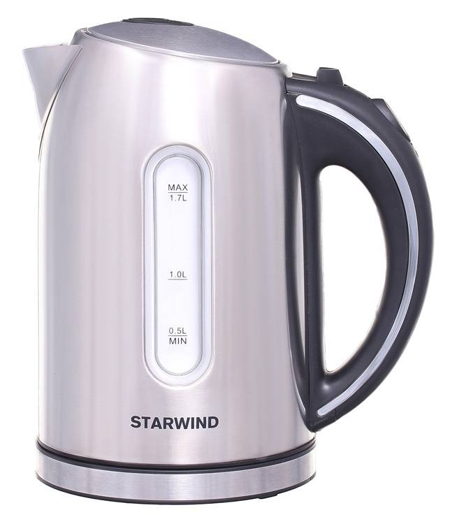 Чайник электрический Starwind SKS4210 серебристый матовый, нержавеющая сталь