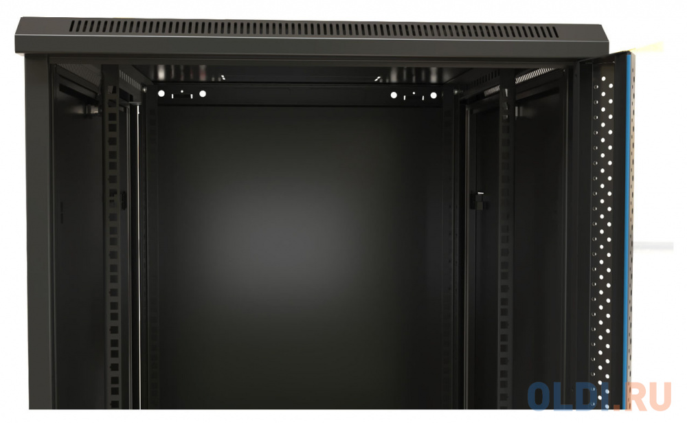 Hyperline TWB-0966-SR-RAL9004 шкаф настенный 19-дюймовый (19"), 9U, 500x600x600 мм, металлическая передняя дверь с замком, две боковые панели, цв