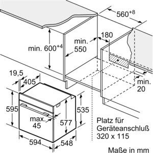 Электрический духовой шкаф Bosch HSG636BS1