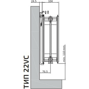 Радиатор стальной Heaton Plus Ventil Compact VC 500х800 тип 22 в Москвe