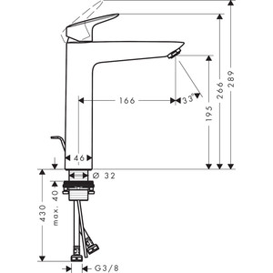 Комплект смесителей Hansgrohe Logis универсальный (71402000, 71090000, 26275000)