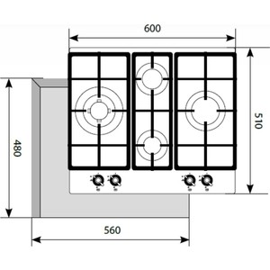 Газовая варочная панель Lex GVE 6043C IV Light