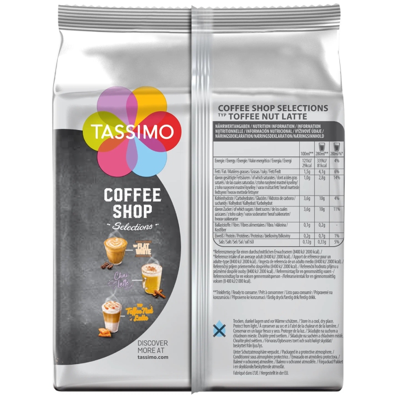 Капсулы для кофемашин Tassimo Coffee Shop Selections Toffee Nut Latte