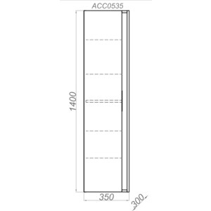 Пенал Aqwella Accent 35 универсальный, дуб золотой (ACC0535DZ)