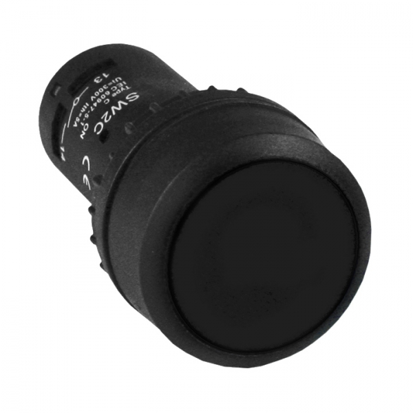 Кнопка плоская 22 мм, 1NO 1NC, черный, EKF PROxima SW2C-11 (sw2c-11f)